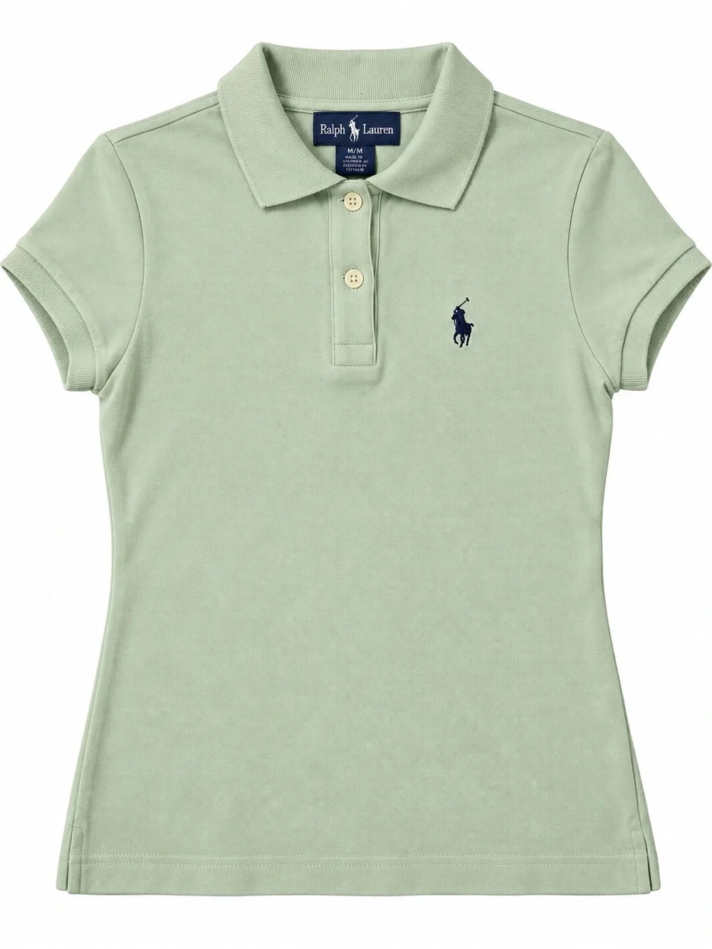 Vintage Ralph Lauren Girls' Light Green Polo Shirt Large Junior size